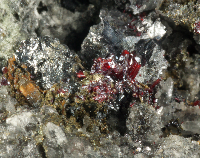 Proustite - Imiter mine, Imiter district, Souss-Massa-Dra� Region, Morocco