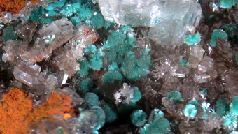 Rosasite, Hemimorphite - Ojuela mine, Mapim�, Durango, Mexico