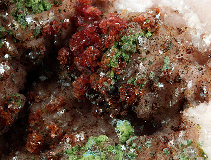 Cobalto-Austinite, Roselite - Aghbar mine, Bou Azzer district,,Dr�a-Tafilalet, Morocco