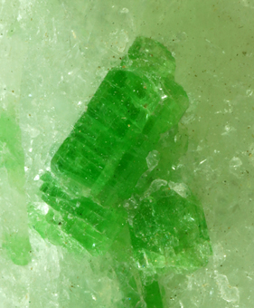 Pargasite on marble - Luc Yen mine, Luc Yen, Yenbai, Vietnam