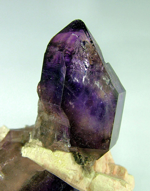 Quartz var. Amethyst on Orthoclase - Goboboseb Mountains, Brandberg Area, D�ures Constituency, Erongo Region, Namibia