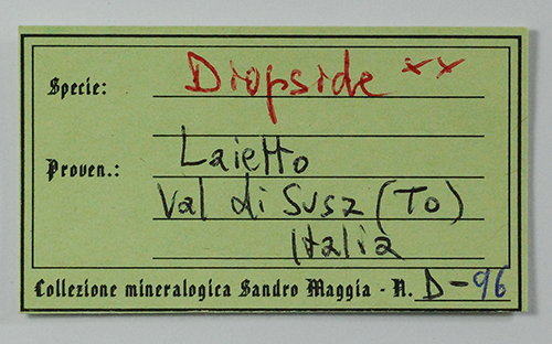 Diopside and grossular/hessonite garnet - Alpe delle Frasse - Lajetto - Condove - Torino prov. - Piedmont - Italy
