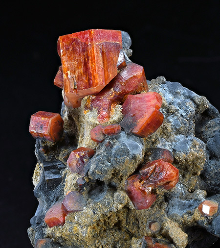 Vanadinite - Vein 12, Jbel Tadaout, Taouz, Er Rachidia Province, Mekn�s-Tafilalet Region, Morocco